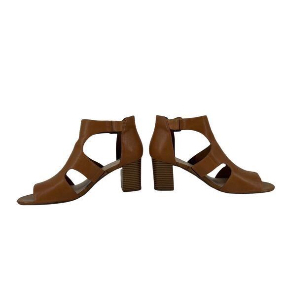 Clarks Womens Deva Heidi Tan Leather Ankle Strap Heels Size 8.5 M - Picture 8 of 9